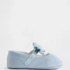 Baby-Mary-Jane-Schuhe aus Denim mit Schleife