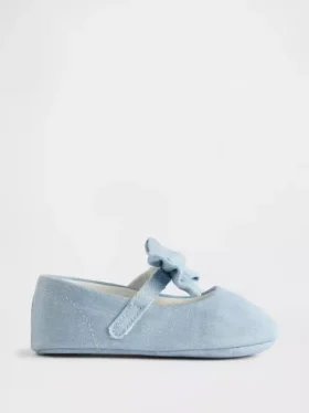 Baby-Mary-Jane-Schuhe aus Denim mit Schleife