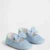 Baby-Mary-Jane-Schuhe aus Denim mit Schleife