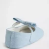 Baby-Mary-Jane-Schuhe aus Denim mit Schleife