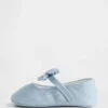 Baby-Mary-Jane-Schuhe aus Denim mit Schleife