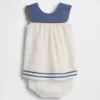 Baby-Matrosen-Kleid aus Leinen-Baumwolle