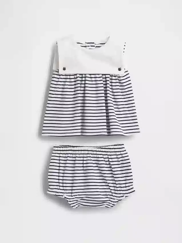 Baby-Outfit-Set aus Bio-Baumwolle im Matrosen-Stil