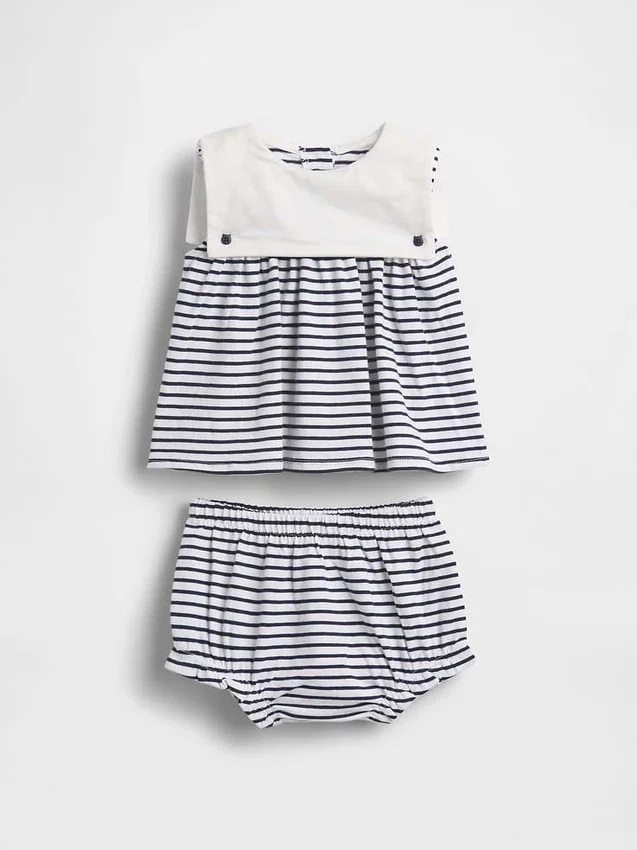 Baby-Outfit-Set aus Bio-Baumwolle im Matrosen-Stil