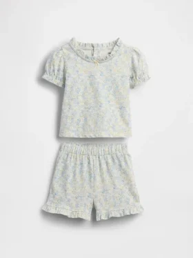 Baby-Outfit-Set aus Bio-Baumwolle mit Blumenmuster