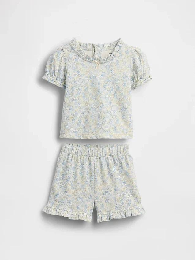 Baby-Outfit-Set aus Bio-Baumwolle mit Blumenmuster