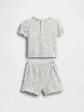 Baby-Outfit-Set aus Bio-Baumwolle mit Blumenmuster