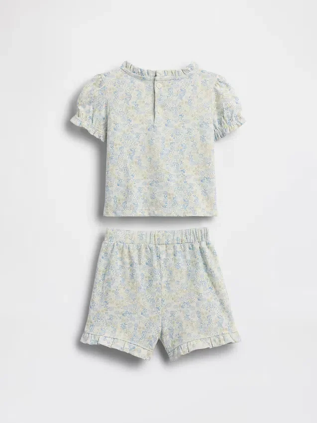 Baby-Outfit-Set aus Bio-Baumwolle mit Blumenmuster