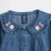 Baby-Outfit-Set aus Denim mit Blumenmuster