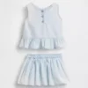 Baby-Outfit-Set aus Denim mit Schleife