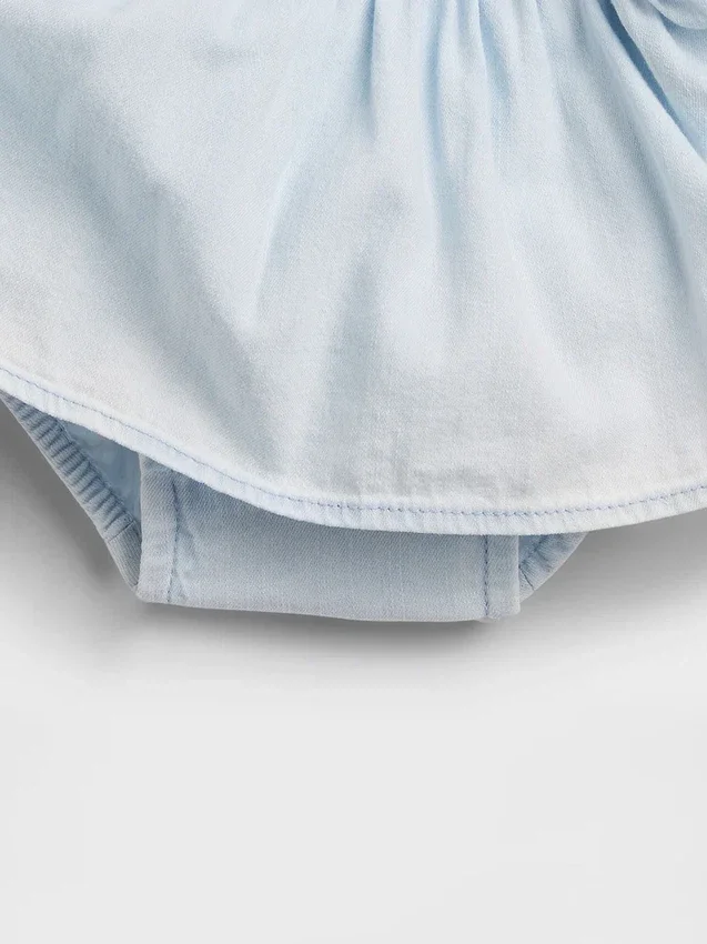 Baby-Outfit-Set aus Denim mit Schleife