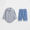 Baby-Outfit-Set aus Flanell und Cord