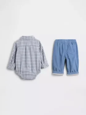Baby-Outfit-Set aus Flanell und Cord