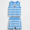 Baby-Outfit-Set aus gestreiftem Frottee