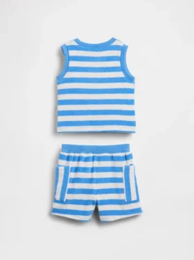 Baby-Outfit-Set aus gestreiftem Frottee