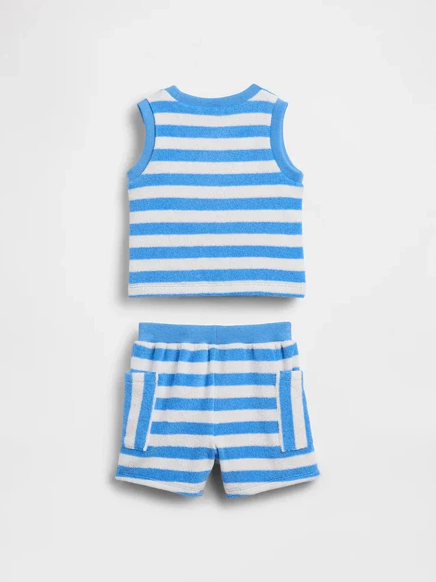 Baby-Outfit-Set aus gestreiftem Frottee