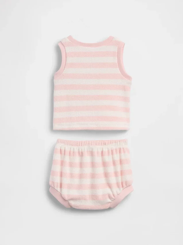 Baby-Outfit-Set aus gestreiftem Frottee