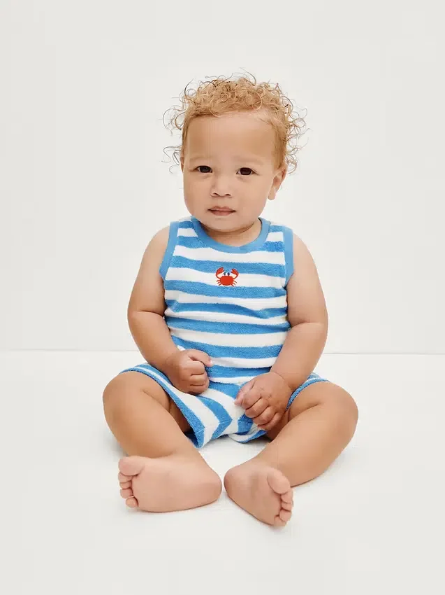 Baby-Outfit-Set aus gestreiftem Frottee