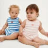 Baby-Outfit-Set aus gestreiftem Frottee