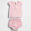 Baby-Outfit-Set mit Blumenmuster und Rüschen
