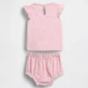 Baby-Outfit-Set mit Blumenmuster und Rüschen