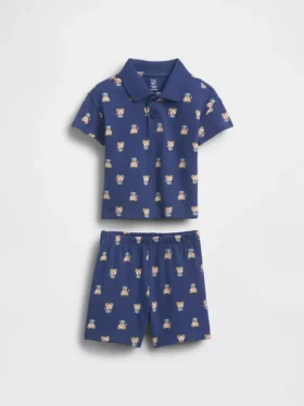 Baby-Outfit-Set mit Brannan-Bär-Piqué-Poloshirt