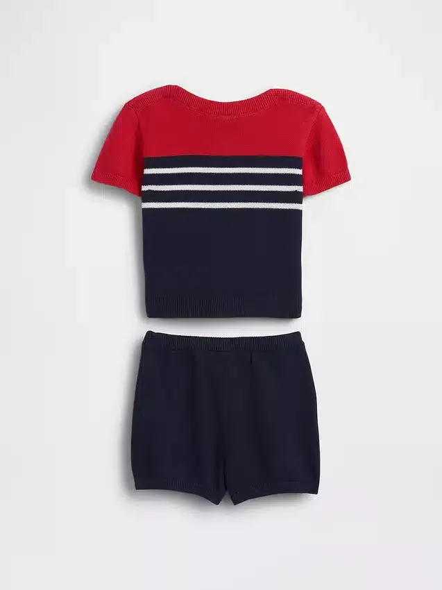 Baby-Outfit-Set mit Colorblock-Pullover