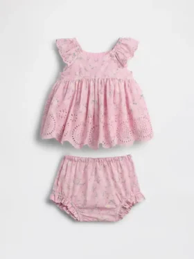 Baby-Outfit-Set mit Lochstickerei