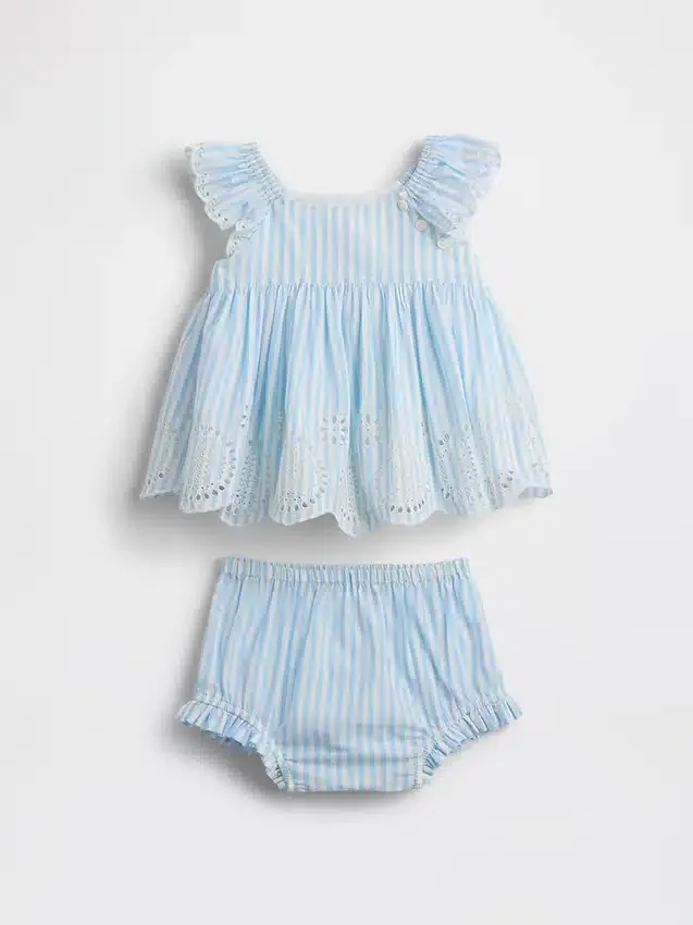 Baby-Outfit-Set mit Lochstickerei