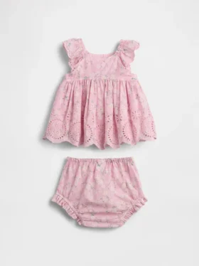 Baby-Outfit-Set mit Lochstickerei