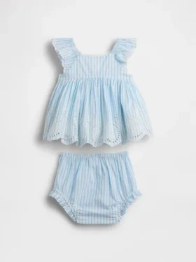 Baby-Outfit-Set mit Lochstickerei