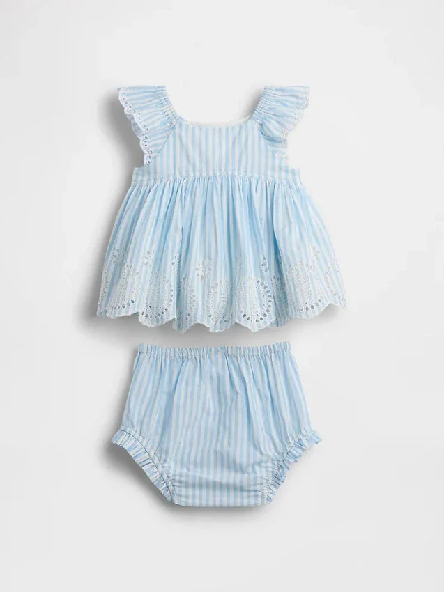 Baby-Outfit-Set mit Lochstickerei