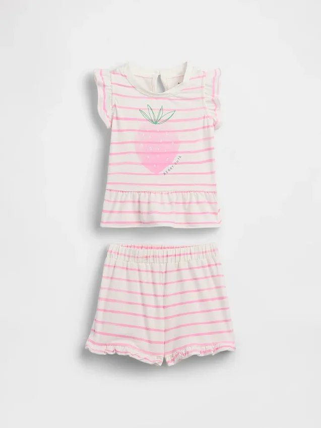 Baby-Outfit-Set „Strawberry Ruffle“