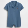 Baby-Piqué-Poloshirt-Shorty-Einteiler