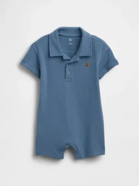 Baby-Piqué-Poloshirt-Shorty-Einteiler