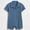 Baby-Piqué-Poloshirt-Shorty-Einteiler