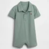 Baby-Piqué-Poloshirt-Shorty-Einteiler