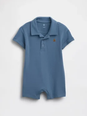 Baby-Piqué-Poloshirt-Shorty-Einteiler