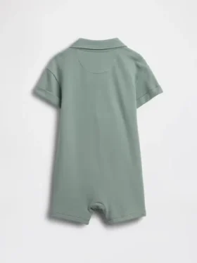 Baby-Piqué-Poloshirt-Shorty-Einteiler