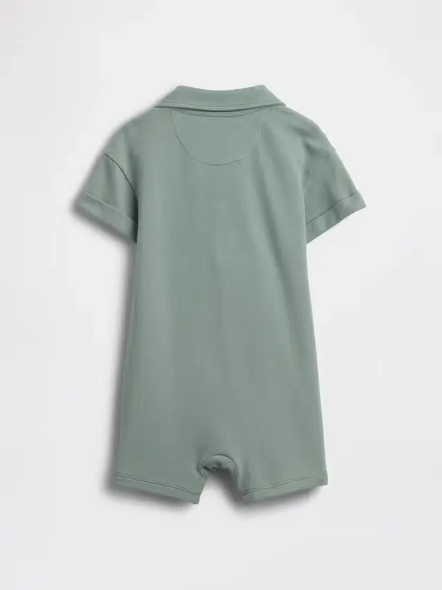 Baby-Piqué-Poloshirt-Shorty-Einteiler