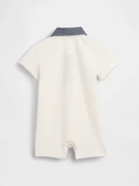 Baby-Piqué-Poloshirt-Shorty-Einteiler