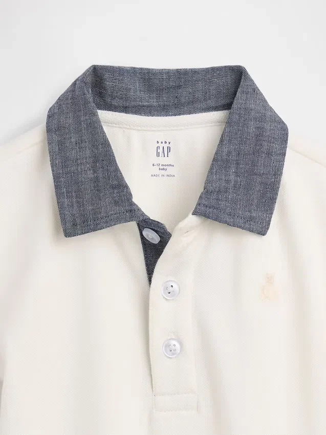 Baby-Piqué-Poloshirt-Shorty-Einteiler