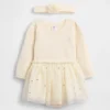 Baby-Pullover-Bodys-Kleider-Set aus Tüll