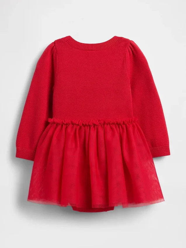 Baby-Pullover-Bodys-Kleider-Set aus Tüll