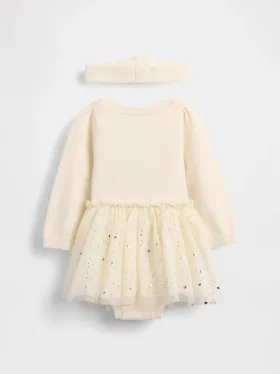 Baby-Pullover-Bodys-Kleider-Set aus Tüll