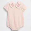 Baby-Pullover mit besticktem Kragen