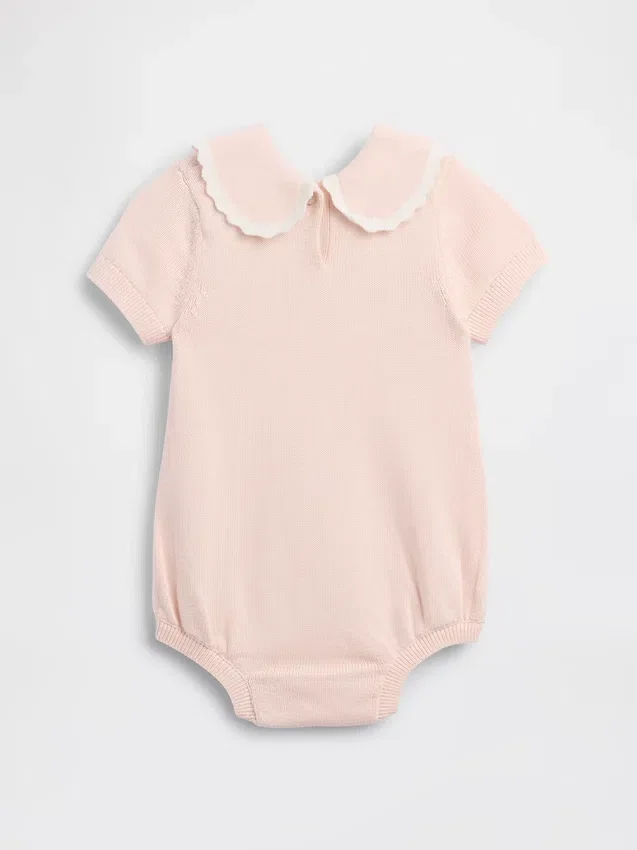 Baby-Pullover mit besticktem Kragen