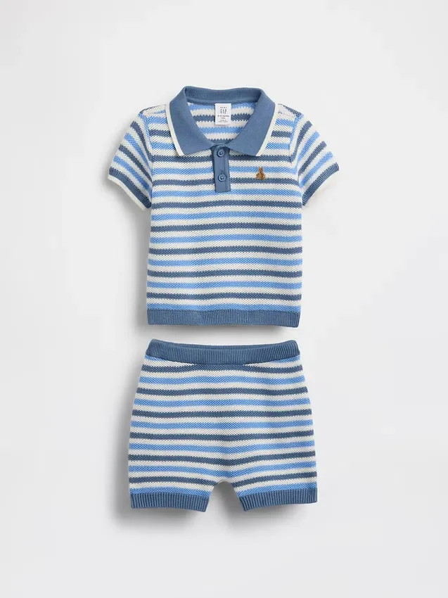 Baby-Pullover-Poloshirt-Set