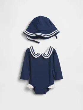 Baby-Rashguard-Badeset im Matrosen-Stil
