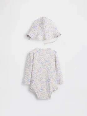 Baby-Rashguard-Badeset mit Blumenmuster